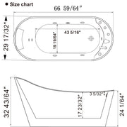 Empava EMPV-67AIS09 dimension drawing, top and side views