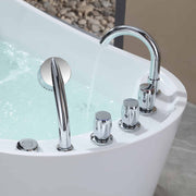 Empava EMPV-67AIS09 chrome faucet, hand shower and knobs close-up