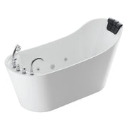 Empava EMPV-67AIS09 high-back whirlpool tub, three-quarter view, white background