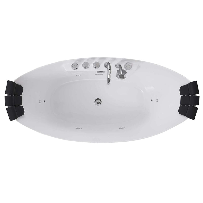 Empava EMPV-67AIS10 top view with two headrests and center drain