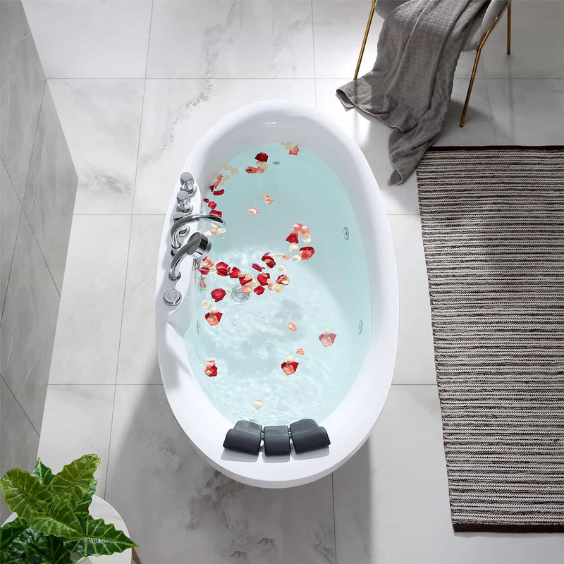 Empava EMPV-67AIS13 filled tub with petals, overhead view
