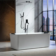 Empava EMPV-67AIS34-BK front view by city windows with a floor-standing filler