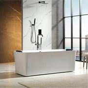 Empava EMPV-67AIS34-BK in a bathroom with floor-standing filler