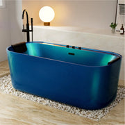 Empava EMPV-67DM01 blue tub from the opposite end with black headrests