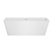 Empava EMPV-67FT1516 rectangular freestanding soaking tub, front view, white background