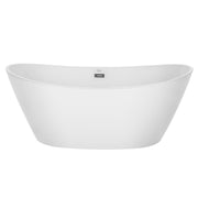 Empava EMPV-67FT1518 oval freestanding soaking tub, front view, white background