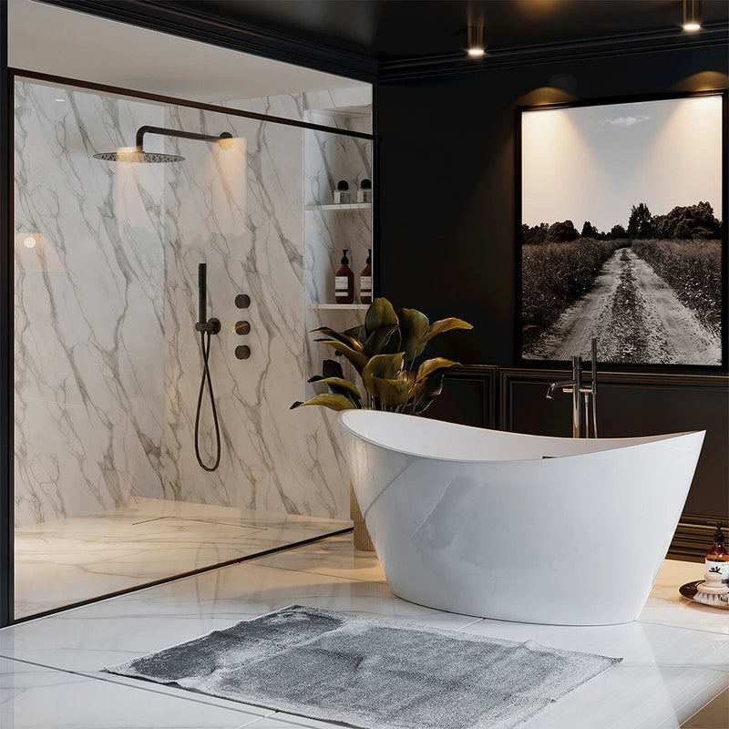 Empava EMPV-67FT1518 beside a walk-in shower