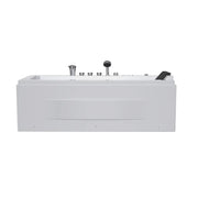 Empava EMPV-67JT351LED alcove tub apron and rim fixtures, front view on white