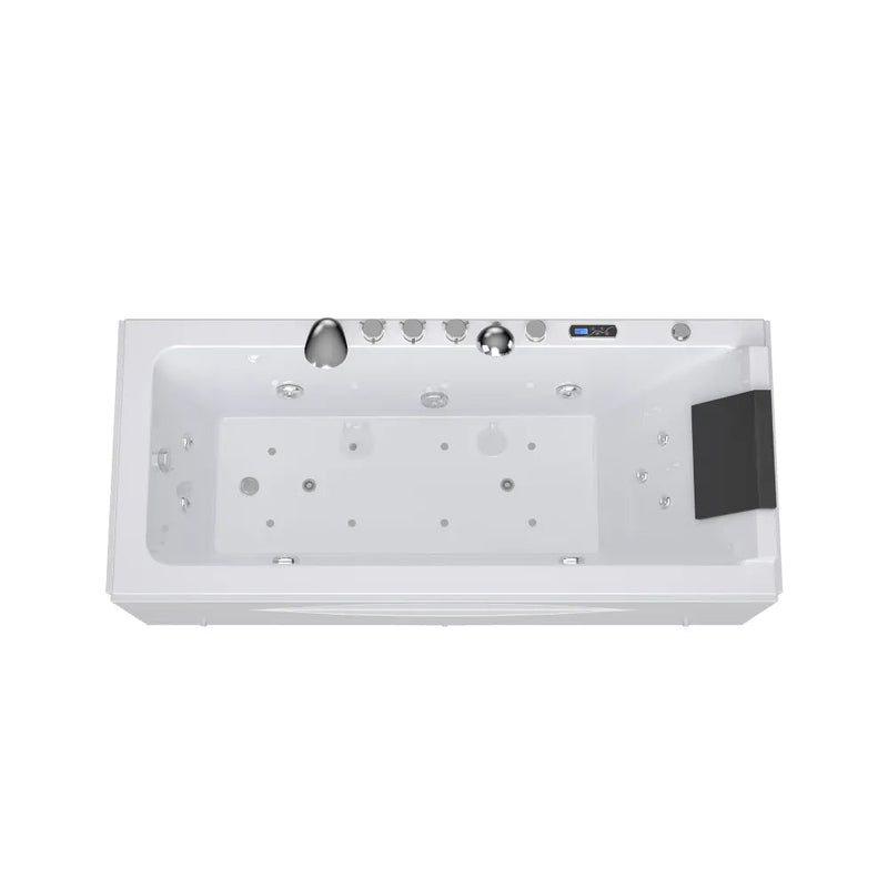 Empava EMPV-67JT351LED top view showing water and bubble jets and headrest