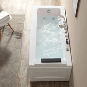 Empava EMPV-67JT351LED tub from the headrest end with water running