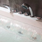 Empava EMPV-67JT351LED waterfall spout pouring with chrome fixtures behind