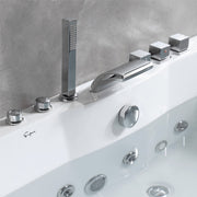 Empava EMPV-67JT408LED hand shower, waterfall spout and valves on the rim