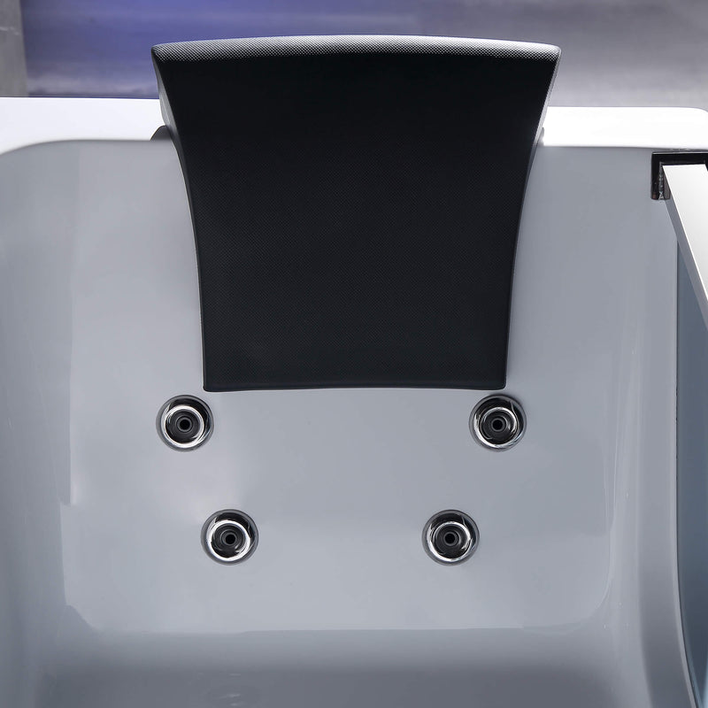Empava EMPV-67JT408LED black headrest above four back jets