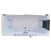 Empava EMPV-67JT408LED top view with jets, headrest, faucet and center drain