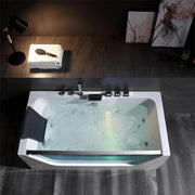 Empava EMPV-67JT408LED tub with jets running, top-down view