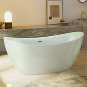 Empava EMPV-68DM03 Pearlescent Jade freestanding soaking tub, three-quarter view
