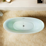 Empava EMPV-68DM03 top view showing the oval basin and center drain