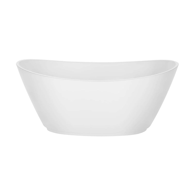 Empava EMPV-69FT1603 oval freestanding soaking tub, front view, white background