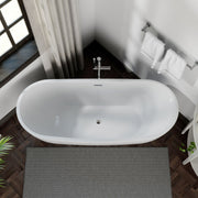 Empava EMPV-69FT1603 top view in a corner, center drain visible