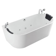 Empava EMPV-71AIS08 double-ended whirlpool tub, three-quarter view, white background