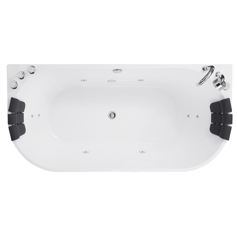 Empava EMPV-71AIS08 top view with headrests at both ends and center drain