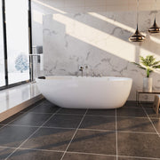 Empava EMPV-71AIS14 side profile in a sunlit marble bathroom