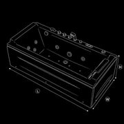 Empava EMPV-71JT351-BK line drawing marking length, width and height