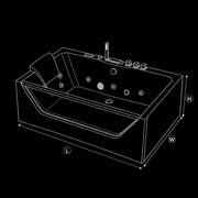 Empava EMPV-71JT408-BK line drawing marking length, width and height