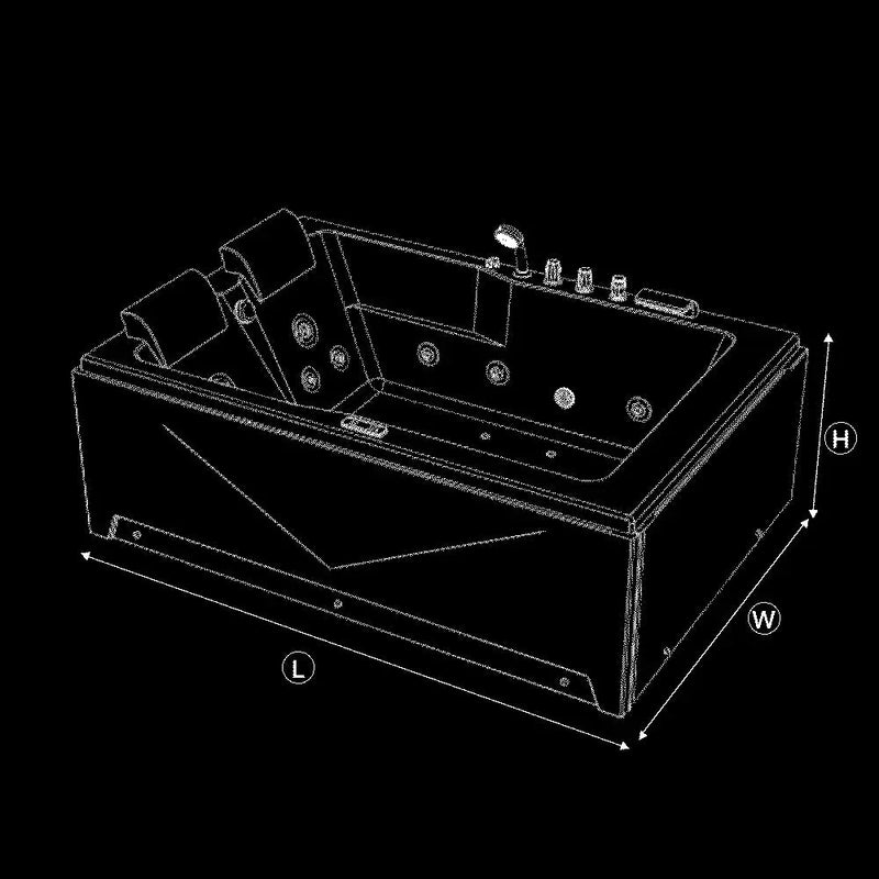 Empava EMPV-71JT618L line drawing marking length, width and height