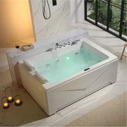 Empava EMPV-71JT618L tub with LED-lit water, elevated view