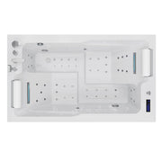 Empava EMPV-71JT802 top view showing water and air jets, pillows and controls