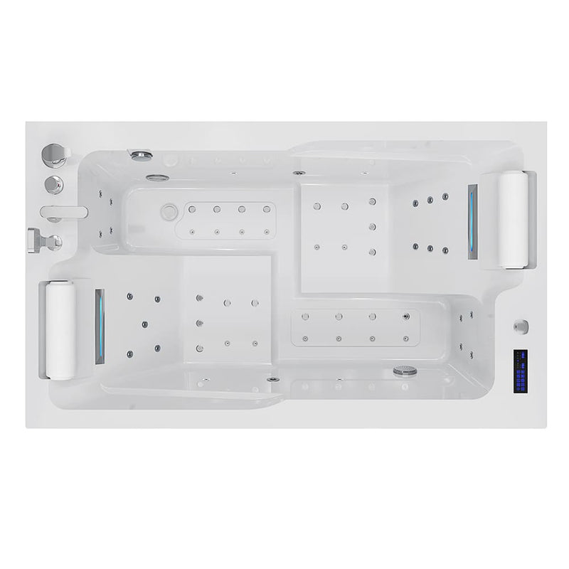Empava EMPV-71JT802 top view showing water and air jets, pillows and controls