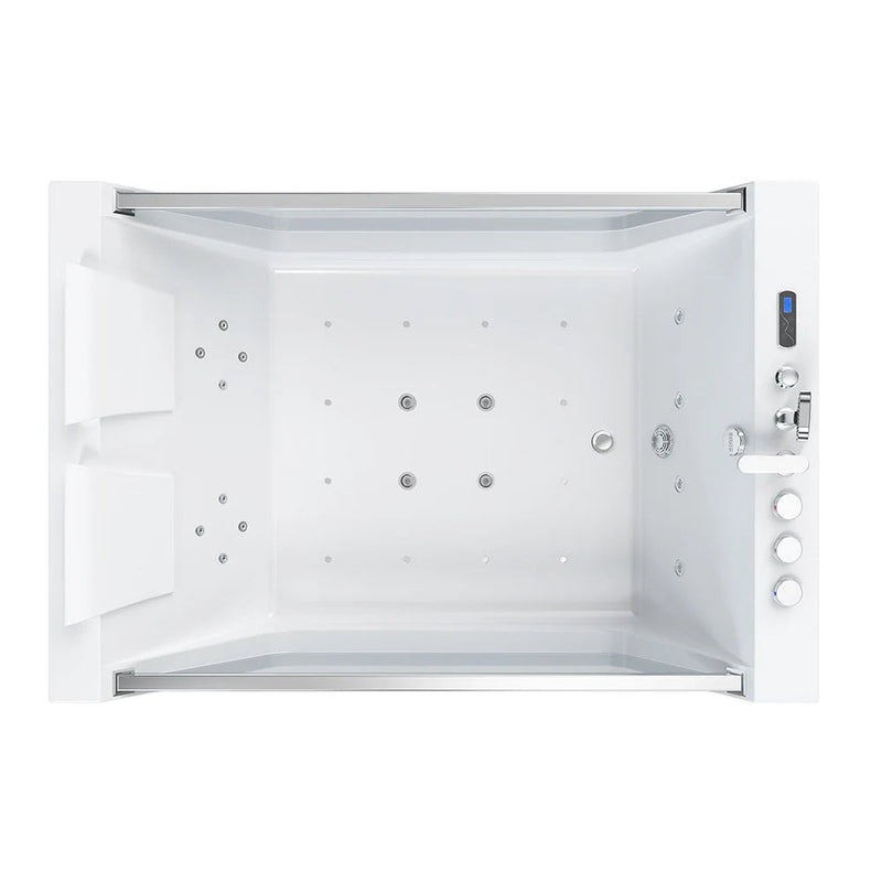 Empava EMPV-71PRO01 top view with jets, headrests, controls and faucet