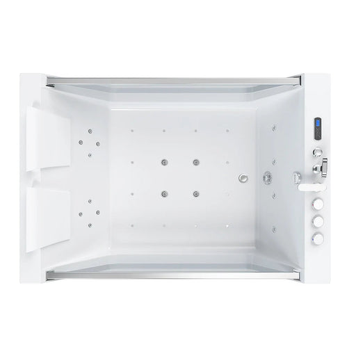 Empava EMPV-71PRO01 top view with jets, headrests, controls and faucet