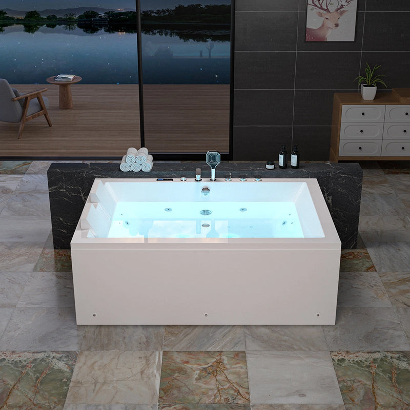 Empava EMPV-71PRO04 tub with LED-lit water, front view