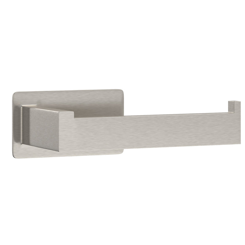 Empava EMPV-BAS05 brushed nickel square toilet paper holder, front view, white background