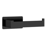Empava EMPV-BAS06 matte black square toilet paper holder, front view, white background