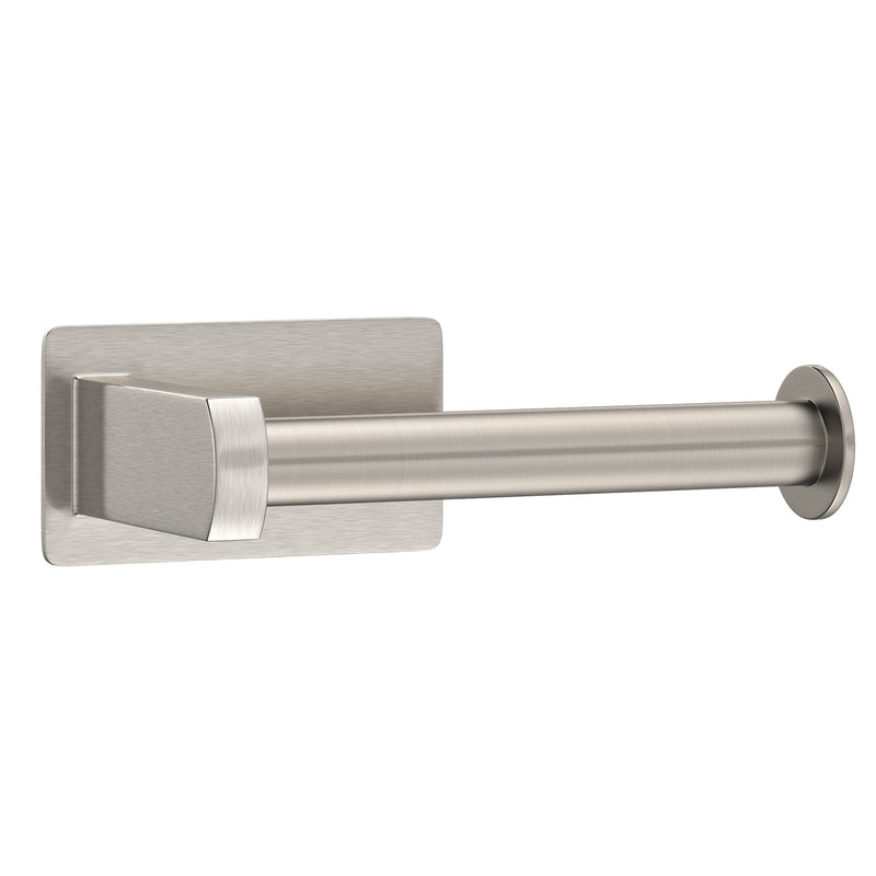 Empava EMPV-BAS10 brushed nickel round toilet paper holder, front view, white background