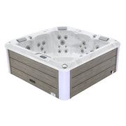 Empava EMPV-SPA3528 5-person square outdoor hot tub, three-quarter view, white background