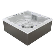 Empava EMPV-SPA3550 6-person square outdoor hot tub, three-quarter view, white background