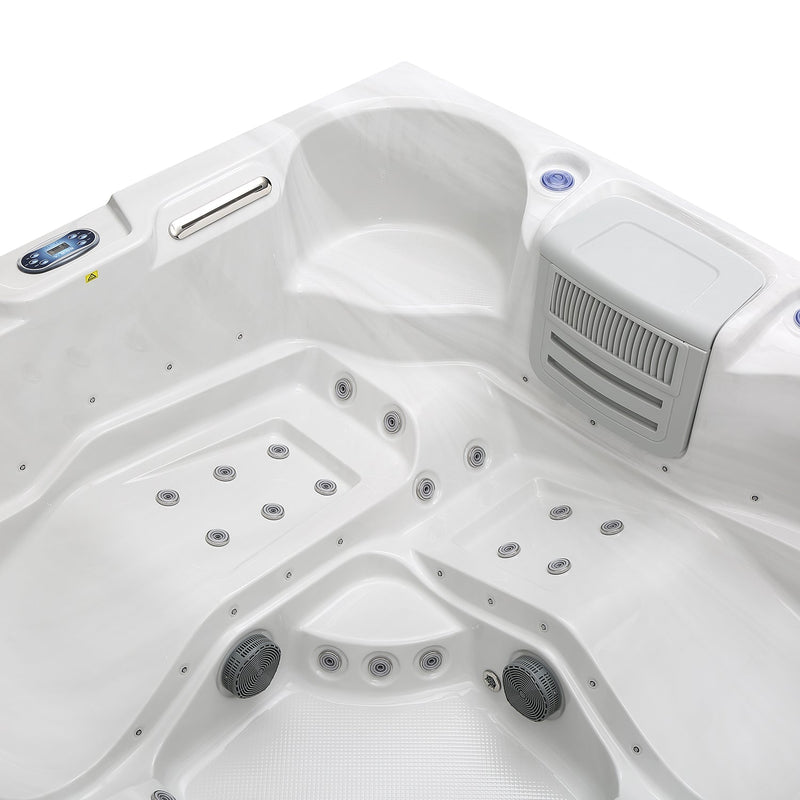Empava EMPV-SPA3550 lounger seat and filter housing close-up