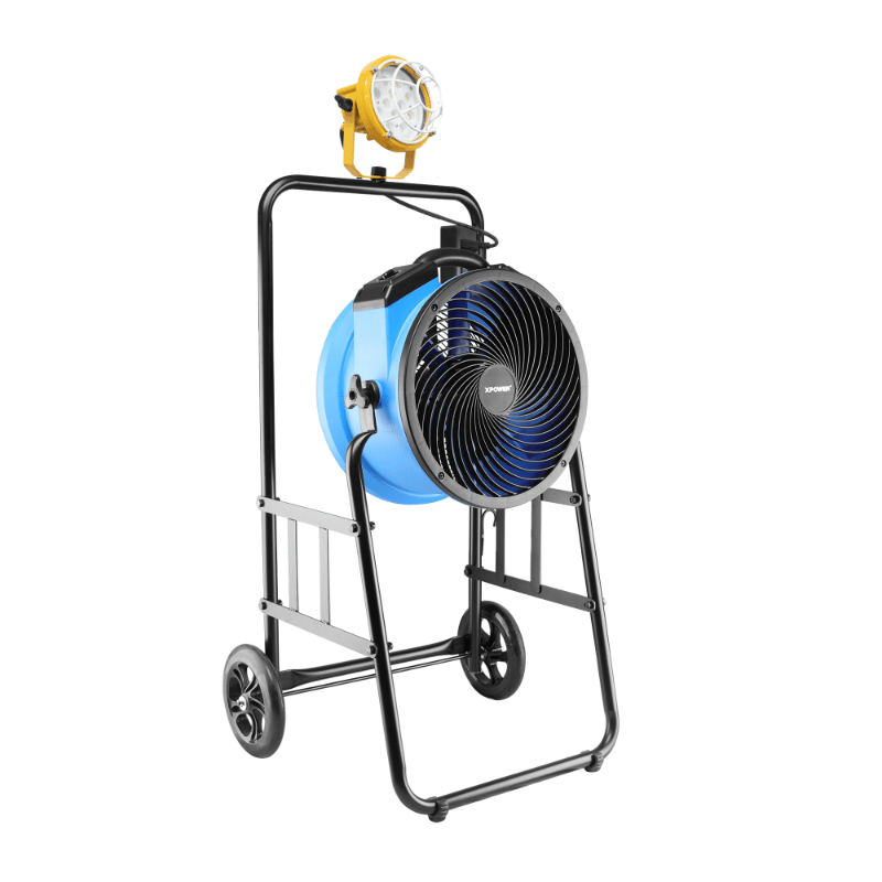 fa 300k6 blue warehouse dock trailer fan with mobile trolley main image.