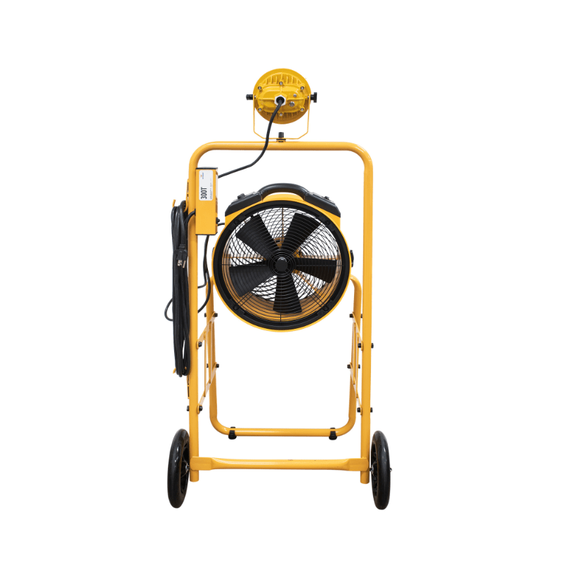 fa 300k6 yellow warehouse dock trailer fan with mobile back view.