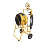 fa 300k6 yellow warehouse dock trailer fan with mobile right angle view.