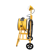 fa 300k6 yellow warehouse dock trailer fan with mobile right side view.