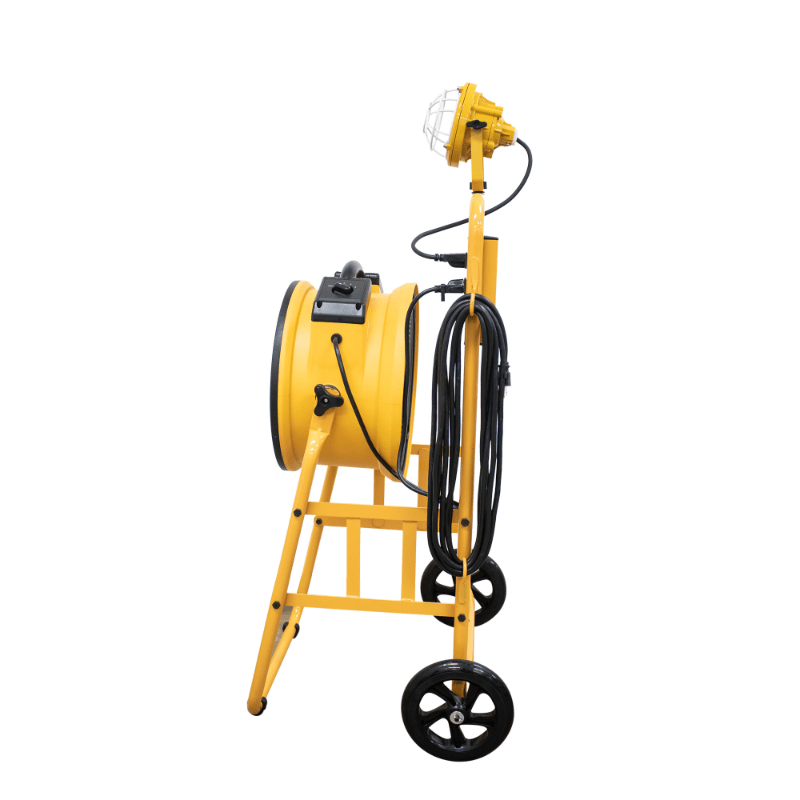 fa 300k6 yellow warehouse dock trailer fan with mobile right side view.