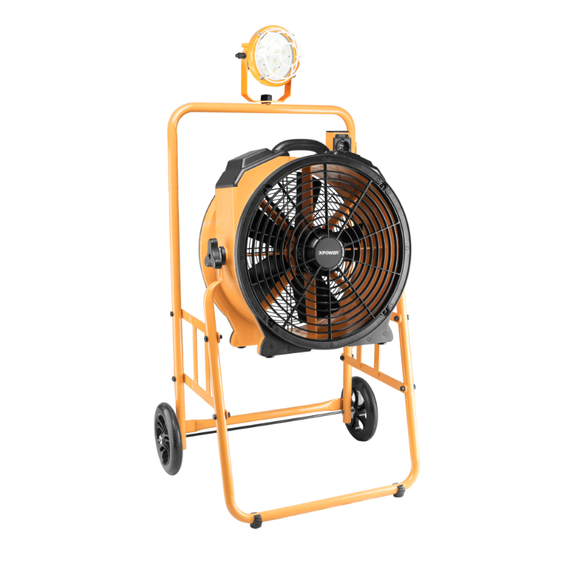 fa 420k6 yellow warehouse dock trailer fan with mobile trolley main image.