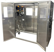 FloorZone with both side doors open showing the battery station, cord reel and corner actuators