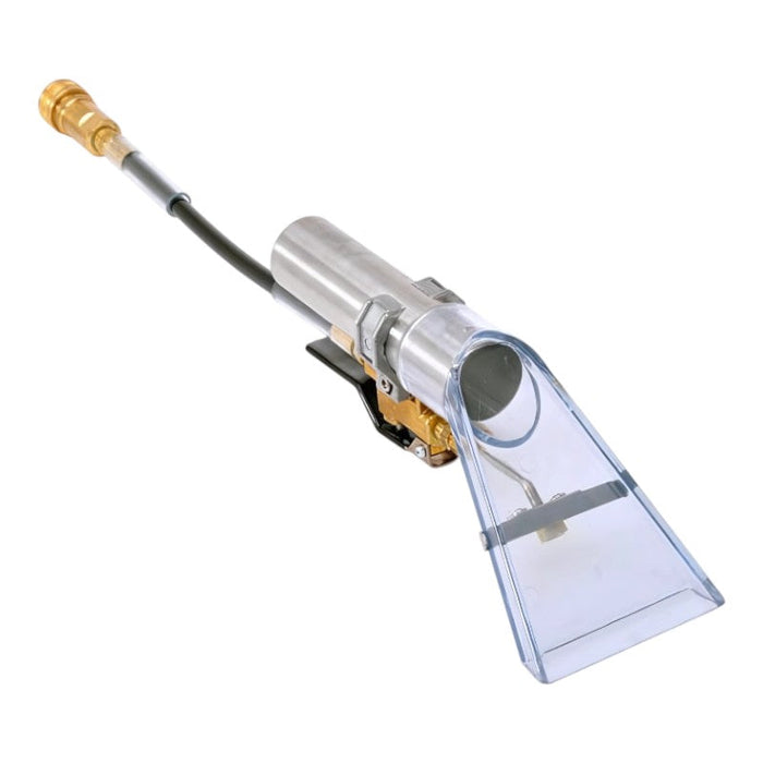 front view of edic 1037ac clear plastic upholstery cleaning tool for comprehensive cleaning.