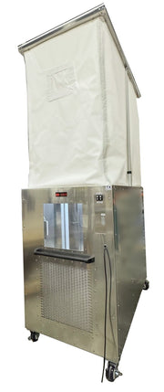 HEPACART 74X AutoLift, the wider model, with enclosure raised and lift controls on the end panel